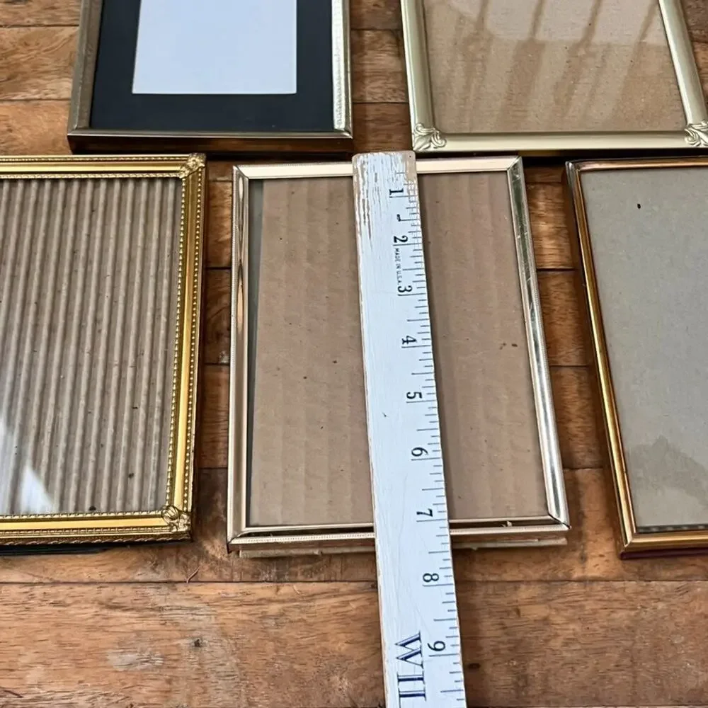 Collection Of Vintage Gold Toned Metal Picture Frames